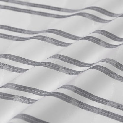 Amazon Basics Geometric Jacquard Fabric Shower Curtain for Bathroom, Lightweight, Waterproof and Washable, 72" W x 72" L, Grey Striped - size: 72"W x 72"L (Pack of 1)