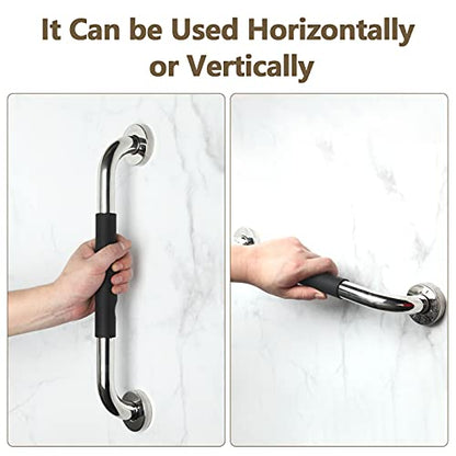2 Pack Grab Bars for Showers 16 Inch Anti Slip | Shower Grab Bars for Seniors, Handicap Grab Bars for Wall Bathroom, Safety Bath & Shower Handles for Elderly - size: 16inch - silicone