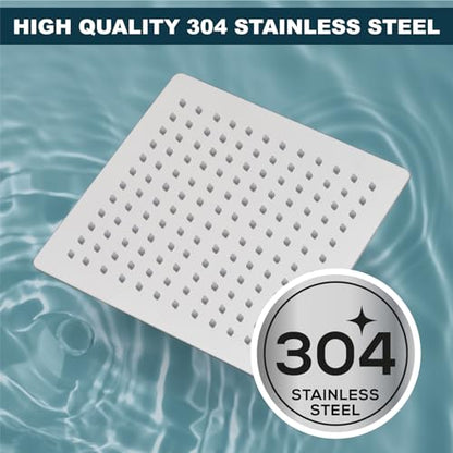 Midanya Square Rain Shower Head,High Pressure,Polish Chrome 12 Inch | 360°Swivel,Ceiling or Wall Mount,Waterfall Full Body Coverage,Bathroom Remodel,Stainless Steel Large Rainfall Shower Head - color: Chrome, size: 12 Inch