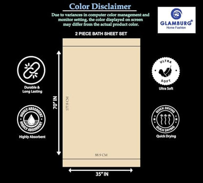 GLAMBURG 700 GSM Premium Oversized Extra Large Cotton 2 Pack Bath Sheet 35x70-100% Combed Cotton - Luxury Hotel & Spa Quality - Durable Ultra Soft Highly Absorbent - Turquoise Blue - color: Turquoise Blue, size: 2 Pack 700 GSM Bathsheet