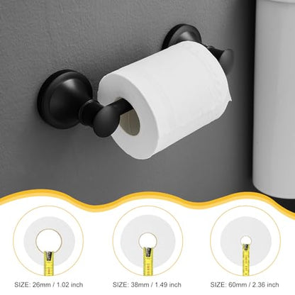 Bathroom Toilet Paper Holder Wall Mount Tissue Holder Matte Black | Rustproof Toilet Tissue Roll Holder, Flexible Double Post Pivoting Handle, Bathroom Accessories SUS304 Stainless Steel - color: Matte Black