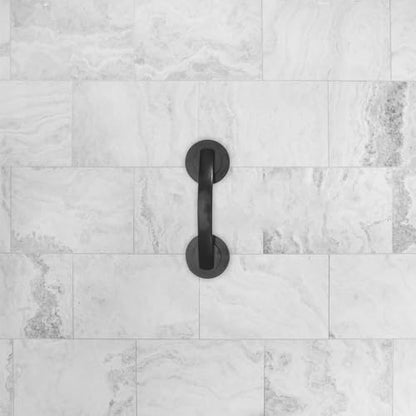 Luxshiny 2pcs Suction Cup Door Handle for Glass Mirror Cabinets and Bathroom Doors, Black Plastic Removable Grab Bars with Strong Vacuum for Bathtub and Shower Safety, Easy Installation
