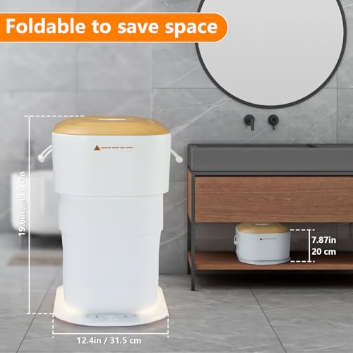 Uoxfill Upgrade Foldable Towel Warmer for Bathroom - 27L Luxury Heated Towel Warmers Bucket with Time Setting,Auto Shut Off,Fits Up to Two 40"X70" Oversized Towels, Bathrobes, Blankets Square - size: 27 L