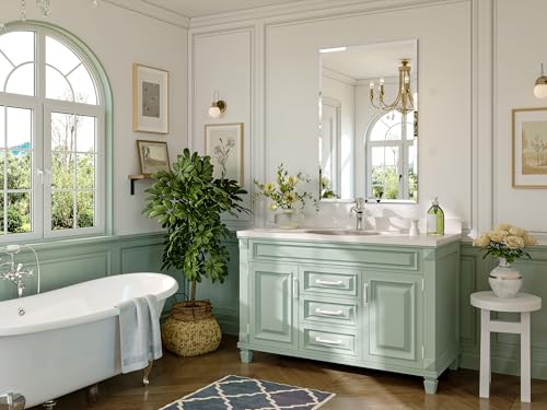 Frameless Bathroom Mirror, 24" x 36" Beveled Wall Mirror | 5mm HD glass, 20mm beveled edge, frameless, anti-rust, shatterproof, french cleat, horizontally or vertically - size: 24"L x 36"W