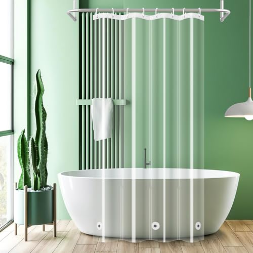 UFRIDAY Clear Shower Stall Curtain Liner 48 x 78 inches,Heavy Duty Liner Waterproof Transparent Shower Curtain for Bathroom PEVA with 3 Magnets Bottom - color: Clear, size: 48"W x 78"L (Pack of 1)