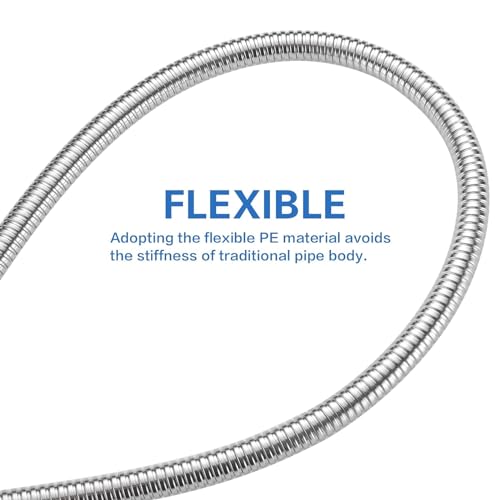 RUMOSE 98 inches Extra Long Shower Hose, Chrome | Shower Head Extension Hose, Attachment Flexible Handheld Shower Sprayer Hose, Stainless Steel Shower Tube - color: Chrome, size: 98"
