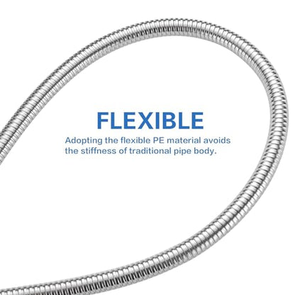 RUMOSE 98 inches Extra Long Shower Hose, Chrome | Shower Head Extension Hose, Attachment Flexible Handheld Shower Sprayer Hose, Stainless Steel Shower Tube - color: Chrome, size: 98"