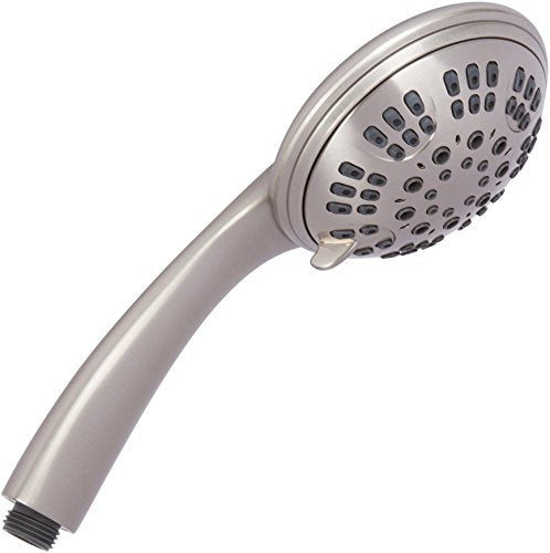 Aqua Elegante Luxury Handheld Shower Head - 2.5 GPM - Brushed Nickel | 6 Function High Pressure Hand Held Showerhead for Low Water Flow with Self-Clean Nozzles, Easy Install Replacement Sprayer - color: Brushed Nickel, size: 2.5 GPM