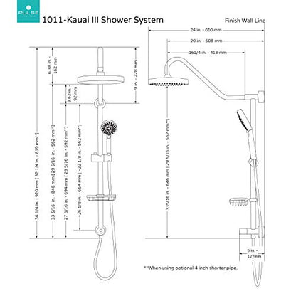 PULSE ShowerSpas Kauai III Oil-Rubbed Bronze Rain Shower Head with Handheld Spray - 1.8 GPM, 8" Showerhead, 5-Function HandShower, Adjustable Slide Bar - Shower Heads with Handheld Spray Combo - color: Oil Rubbed Bronze, size: 1.8 Gallon Per Minute