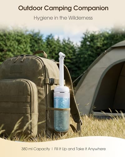Portable Bidet for Travel & Camping - Manual Squeeze Peri Bottle Handheld | 3 Leak-Proof Seals | BPA-Free | Feminine Hygiene Care Postpartum | Extendable Sprayer with Nozzle for Men&Women-White - color: White
