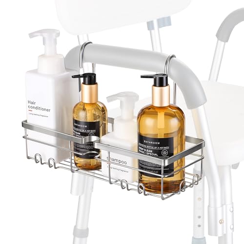YUOROS 304 Stainless Steel Shower Caddy for Shower Chair | Shower Organizer Rack Hanging for Bench for Elderly Seniors Disabled Handicap