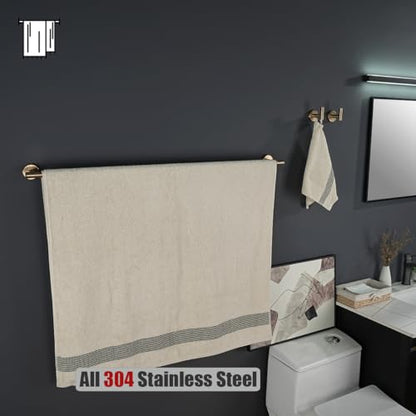 JQK Champagne Bronze Bath Towel Bar, 39 Inch 304 Stainless Steel Thicken 1mm Towel Rack Bathroom, Towel Holder Wall Mount, Useable Length 36 Inch, TB110L36-CB - color: Champagne Bronze, size: 39 Inch