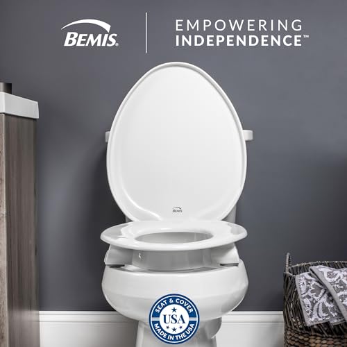 Bemis Assurance 3" Raised Toilet Seat for Seniors, Round, White | Therapist Preferred for Safety, Secure Hinges, Clean Shield Guard - size: Round, style: Raised Seat