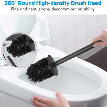 BGL Stainless Steel 304 Black Toilet Bowl Brush and Holder Set Cleaning Tool Holder with Toilet Brush - color: Black