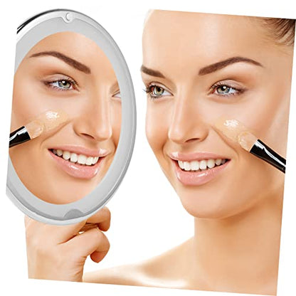 PartyKindom Magnifying LED Lighted Round Makeup Mirror with Suction Cup Portable Vanity Mirror for Men and Women for Detailed Cosmetic Application and Touch Ups
