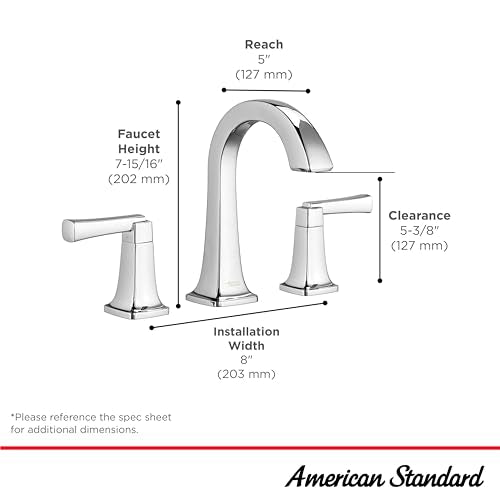 American Standard 7353801.002, Townsend 8-Inch Widespread 2-Handle Bathroom Faucet for Bathroom Sink, 1.2 GPM, Chrome - color: Polished Chrome