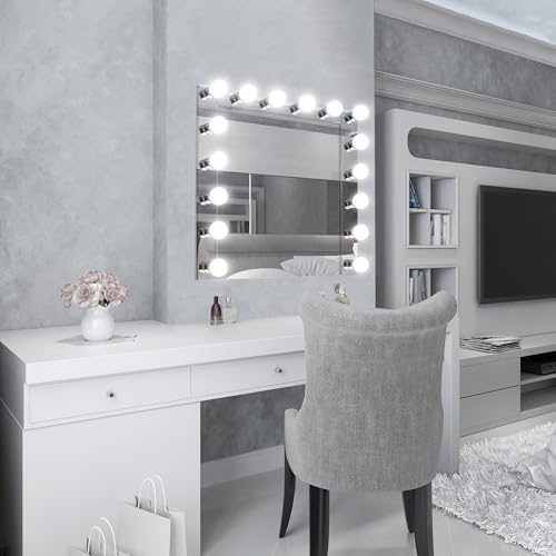 Design House Vanity Lights, 6 Linear Lights, Dimmable, Horizontal or Vertical Use, Uses (6) 60W Bulbs, For Bathroom/Makeup Vanity, Polished Chrome, 36.0 in. L x 4.33 in. H x 2.0 in. D, 500942 | Dimmable, Wall Mount, Contemporary/Modern, Steel, Lighting, 5