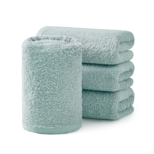 REDKISS 4-Pack Luxury Hand Towels, 16x32 Inch 450G 100% Cotton, Green Quick-Dry Bathroom & Kitchen Towels, Super Soft and Highly Absorbent - color: Green, size: hand towel set of 4