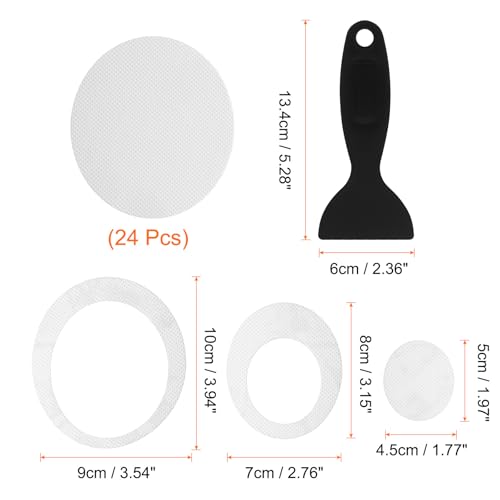 HARFINGTON 24pcs Non Slip Bathtub Stickers Bath Shower Floor 4" Anti-Slip Adhesive Sticker Tape Oval Style Decals with Scraper for Bathroom Kitchen Bathtub Treads Stairs, White - color: White