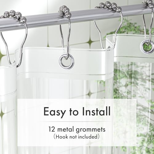 Plastic Shower Curtain Liner with Magnets, 72x72 Clear Shower Liner Medium Weight Waterproof Inside Shower Curtains Liner for Bathroom with Rustproof Grommet - color: Clear, size: 72"W x 72"L (Pack of 1)