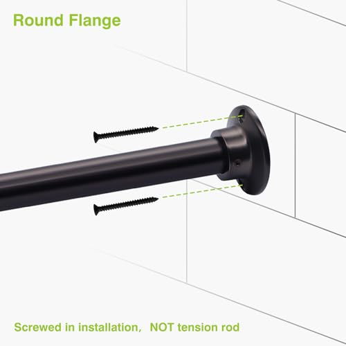 Naiture Aluminum 60" Straight Shower Curtain Rod, Oil Rubbed Bronze | One-Piece Rod, Cut to Fit, Rustproof, Heavy-Duty Zinc Alloy Flange, Permanent Wall Mount, Mounting Hardware Included - color: Oil Rubbed Bronze, size: 60