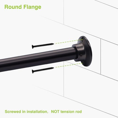 Naiture Aluminum 60" Straight Shower Curtain Rod, Oil Rubbed Bronze | One-Piece Rod, Cut to Fit, Rustproof, Heavy-Duty Zinc Alloy Flange, Permanent Wall Mount, Mounting Hardware Included - color: Oil Rubbed Bronze, size: 60