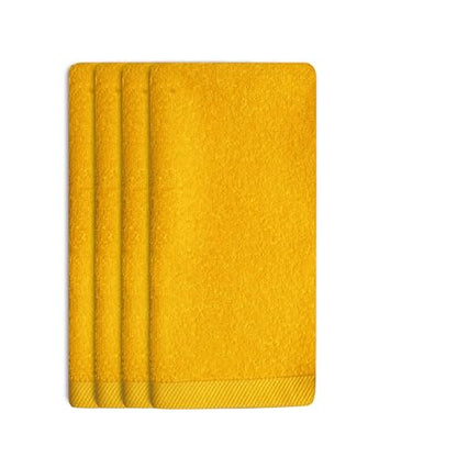 Fingertip Hand Towel | Absorbent |11x18 | Terry Velour Premium Washcloths, Bathroom use, 100% Cotton, Face, fingertip, Soft, Guest Towels (Pack of 4) (4, Gold) - color: Gold
