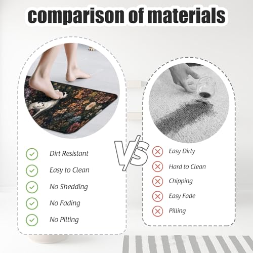 Bathroom Runner Mat Rugs Long,Dog Flowers Elegant Design Diatomite Stone Bath Mat Large Absorbent Diatomaceous Earth Mat Non Slip Fast Dry Shower Mat Bathroom Rugs Floor Mat 16x42in - color: Design14