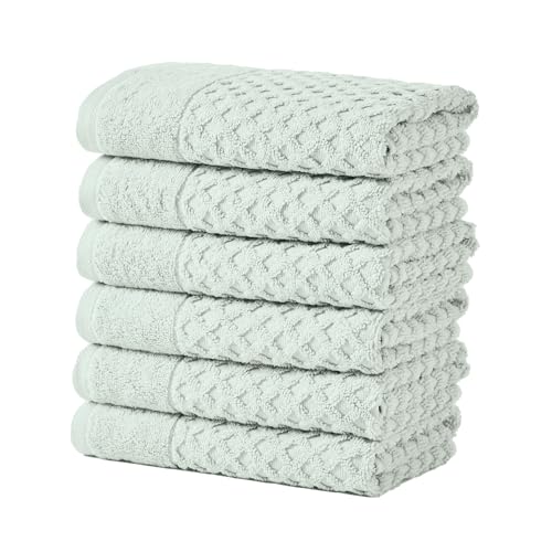 Great Bay Home Hand Towels - 100% Cotton 6 Pack 26x16 Hand Towel Set - Absorbent, Durable, Quick-Dry Towels for Bathroom (Pastel Blue) - color: 11 Pastel Blue, size: Hand Towel (Pack of 6)