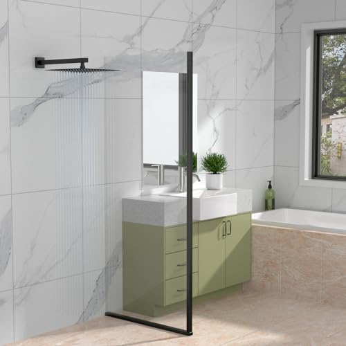 Lordear Wall Mounted Shower Arm, 20 Inch Shower Pipe with Flange, 1/2 NPT Square Shower Stem for Shower Head, Matte Black - color: Matte Black