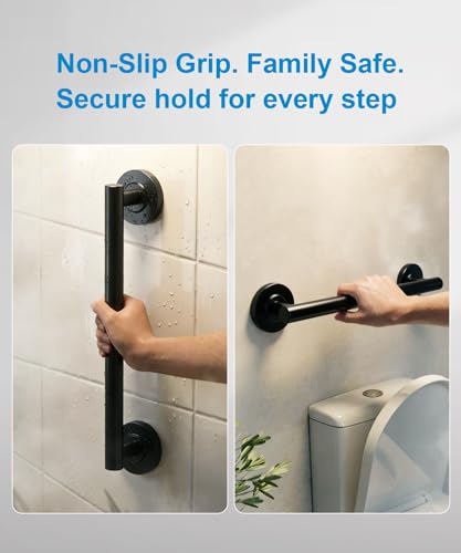 Shower Grab Bar Set, ADA Compliance Matte Black Stainless Steel Handicap Grab Bar for Bathtubs and Showers, Modern 3-Pack 18" 24" 36" Shower Safety Bars for Seniors - color: Matte Black