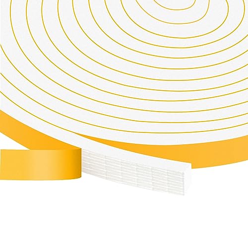 Weather Stripping, Foam Tape, 52Ft Bulk Pack, Whole House Sealing | Blocks Drafts, Noise, Light & Dust,, Single-Sided, Close Cell, Easy Install, Removable, No Residue, Fits Doors & Windows - color: White, size: 1/2 In x 1/4 In x 52Ft