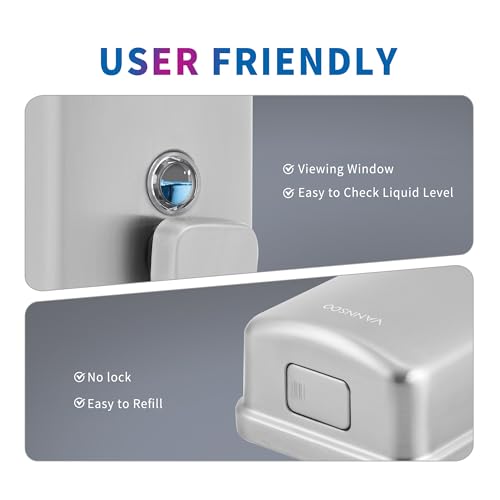 Commercial Soap Dispenser Wall Mount Bathroom, 27 fl.oz. | Liquid Brushed Stainless Steel Hand Sanitizer Dispenser - size: 27 fl.oz.