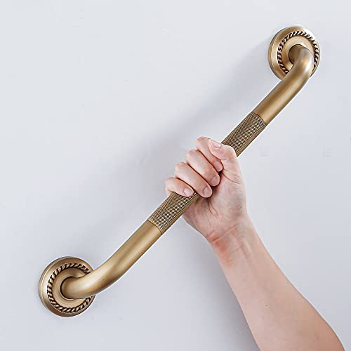 Heavey Duty Grab Bar, 12-Inch Sturdy Hand Rail, Stylish Bathroom Armrest, Antique Brass Finish, Good for Senior, Kids, Elderly - color: Antique Brass, size: 12 Inch