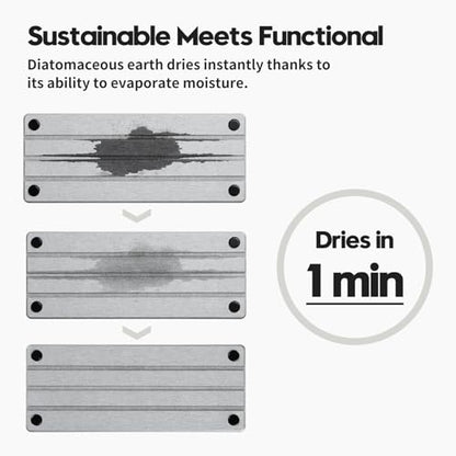 Fast Stone Drying Tray Diatomite Sponge Holder Mat, Kitchen Sink Organizer Sink Caddy, Kitchen & Bathroom Counter Makeup Vanity Dispenser Toothbrush Bottle Soap Dish Rack,Light Gray, 10" x 4" - color: 1. Gray, size: 10" x 4" x 1"