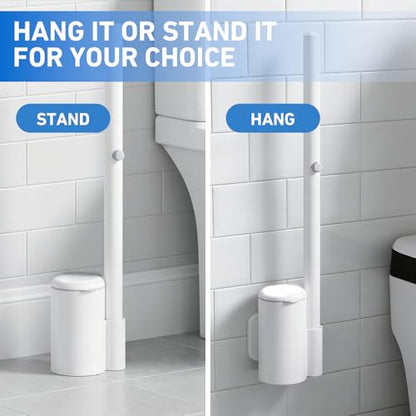 Disposable Toilet Brush 2 Pack- Each Toilet Bowl Brush with 8PCS Refills - size: 2 Brush+ 16 Refills