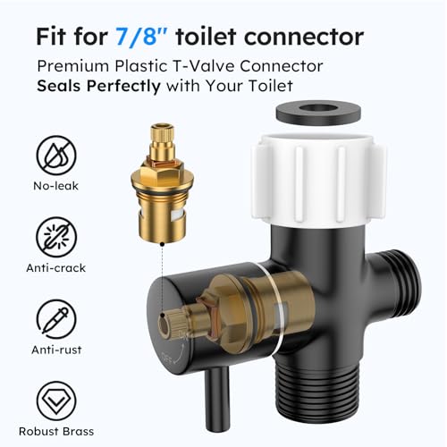 Arofa Handheld Bidet Sprayer, Bidet Attachment for Toilet, Matte Black | Adjustabel Water Pressure, Leak-Free Hose, Fits Two-Piece Toilets, Feminine/Baby/Pet Wash, Cloth Diaper Rinse, Easy Install - color: Black, size: 1 Pack