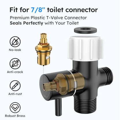 Arofa Handheld Bidet Sprayer, Bidet Attachment for Toilet, Matte Black | Adjustabel Water Pressure, Leak-Free Hose, Fits Two-Piece Toilets, Feminine/Baby/Pet Wash, Cloth Diaper Rinse, Easy Install - color: Black, size: 1 Pack