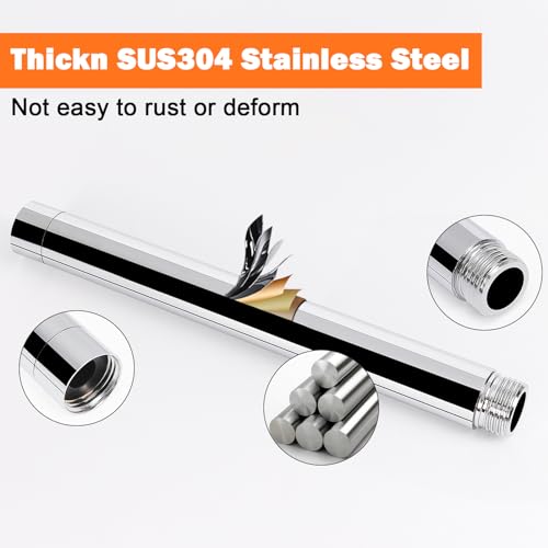 Shower Head Extension Arm, Shower Extender Water Outlet- Lowers Existing, Shower Pipe Extension for Bathroom, Made of Solid Metal Stainless Steel(10 Inch, Chrome Finish) - color: Chrome Finish, style: 10 Inch