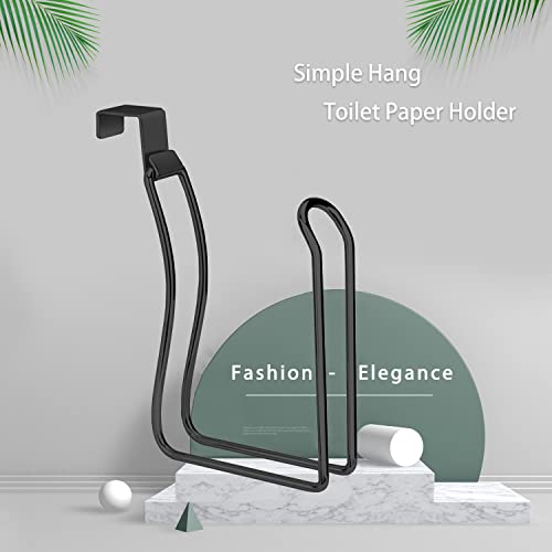 Over the Tank Toilet Paper Holder, Metal Toilet Paper Holder, Black | Toilet Paper Roll Holder, Bathroom Toilet Paper Storage, Space Saving for Bathroom - color: Black