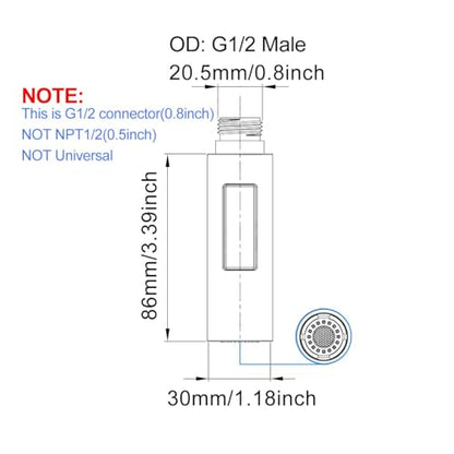 7Trees Pull Down Spray Head for Kitchen Faucet, 2-Function Bathroom Faucet Replacement Head, Water Nozzle, 1.8 GPM G1/2 Pull-Out Spray Nozzle, 0.8inch Connector (Black) - color: Black