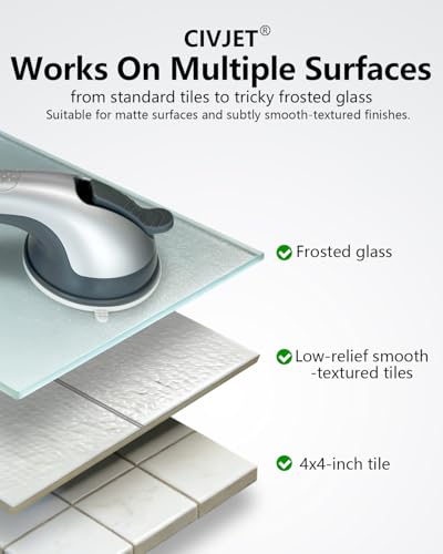 Shower Handles for Elderly Suction Grab Bars for Bathtubs Bathtub Rails | bar Safety 200 lbs Walls Handicap Heavy Duty Holder Hooks to Lift Large Tile Glass Suction Cups Tool chair - color: Gray - 2PK