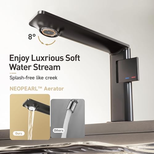 Modern Single Hole Bathroom Faucet, Luxury Matte Black Bathroom Sink Faucet | Solid Brass Body & Premium Ceramic Valve, Centerset 4 Inch, Spot-Free Finish & Anti-Splash Design - color: Matte Black（Set of 2)