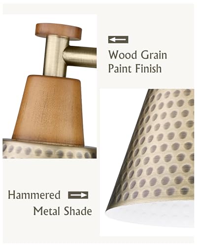 FEMILA Bathroom Light Fixtures, 2-Light Bathroom Vanity Lights Over Mirror, Antique Gold Wall Sconces, Hammered Metal Shade, 4FG59B-2W BG - color: Gold, size: 15"