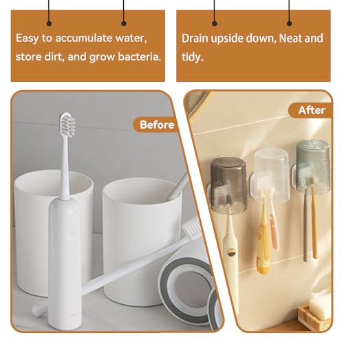 Toothbrush Holders for Bathrooms, Razor Holder for Shower, Self Adhesive Tooth Brushing Holder Wall Mounted, Toothbrush Organizer for Shower Hanging Towel, Waterproof Hook for Bathroom, 2Pcs - size: ToothbrushHolders - 2PCS
