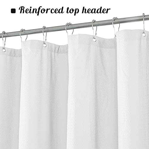 Embossed Microfiber Stall Shower Curtain Liner 60 x 72 inches, Soft Fabric Shower Curtain Washable and Water Repellent,60x72, White - color: White, size: 60"W x 72"L (Pack of 1)