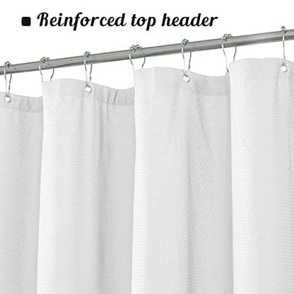Embossed Microfiber Stall Shower Curtain Liner 60 x 72 inches, Soft Fabric Shower Curtain Washable and Water Repellent,60x72, White - color: White, size: 60"W x 72"L (Pack of 1)