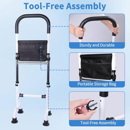 Stand Assist Mobility Aid for Seniors, Adjustable Safety Grab Bar for Couch | Chair, Toilet – Non-Slip Base, Easy to Install, Stability Support for Sitting & Standing