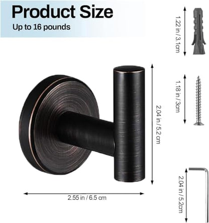 Kruodop Towel Hooks for Bathroom,4 Packs Wall Mount Towel Holder,Black Matte Wall Robe Hook,Stainless Steel Heavy Duty Door Hanger Towel Hook for Kitchen, Bedroom,Hotel,Pool,Coats - Red Bronze - color: 4pcs broneze