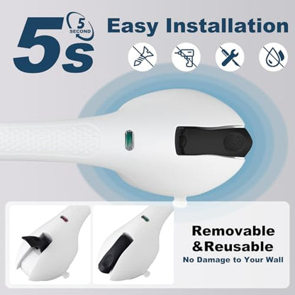 Shower Grab Bar 2 PCS Suction Grab Bars for Bathtubs and Showers, Shower Handle Removable Shower Handrails for Kids, Bathroom Safety Grip Waterproof(White) - color: White-
